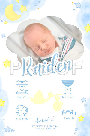 Collage Fotos de Bebé Nacimiento Estrellas Tierno Azul - 1