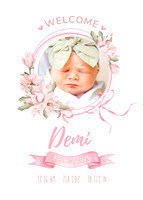 White Photo Modern Minimalist Birth Announcement - 1