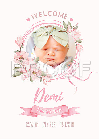 White Photo Modern Minimalist Birth Announcement - 1